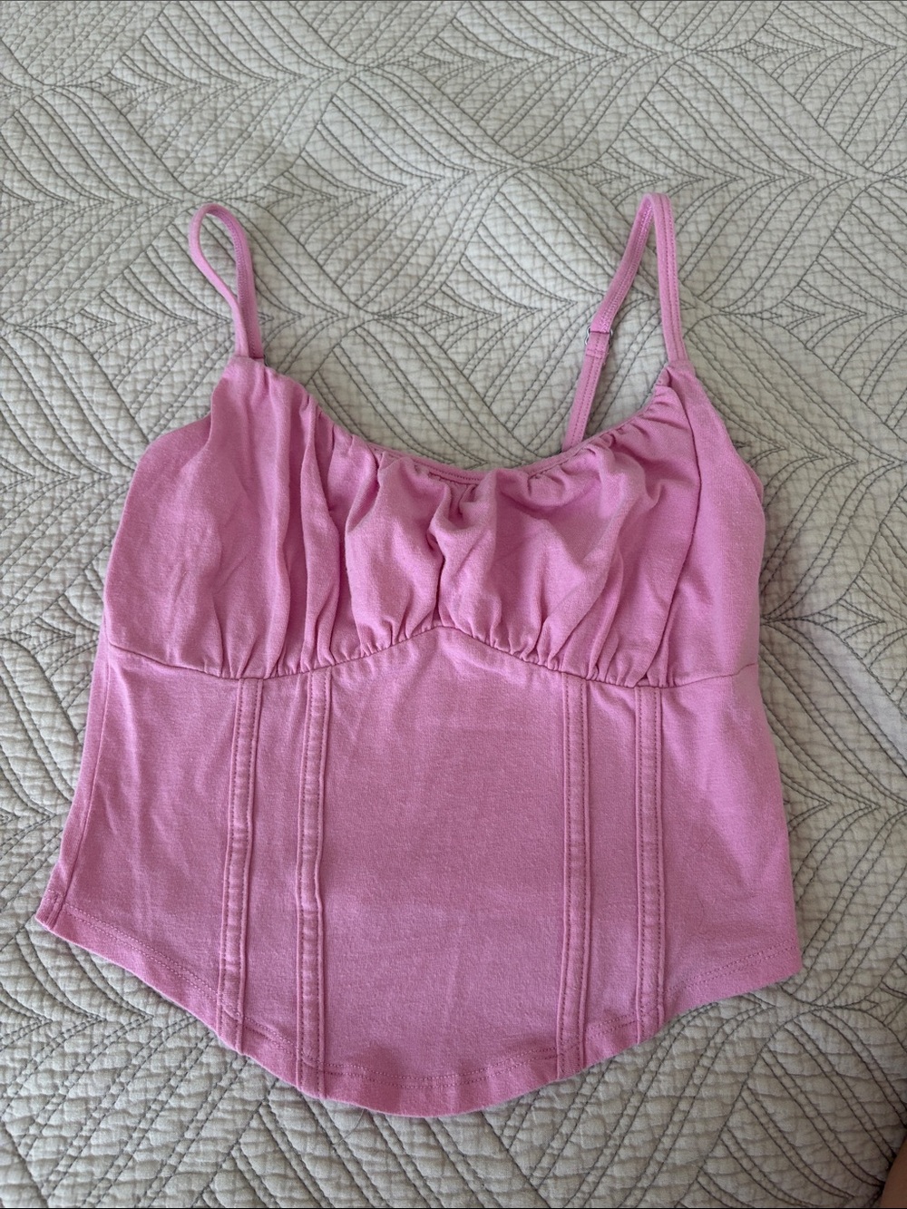Hollister Pink Ruched Bust Tank Top